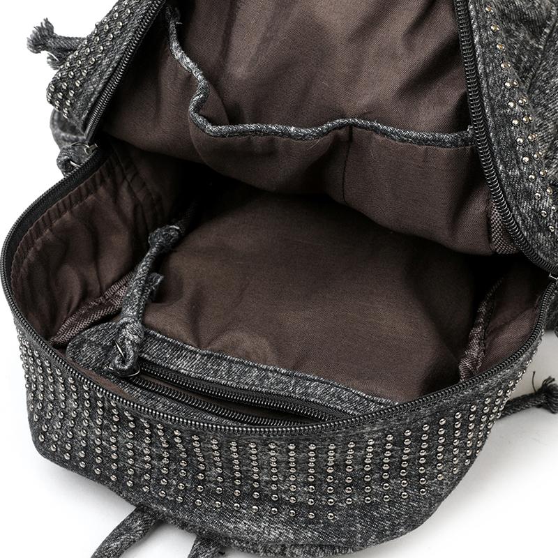 Denim Backpack Punk Rivet Backpack