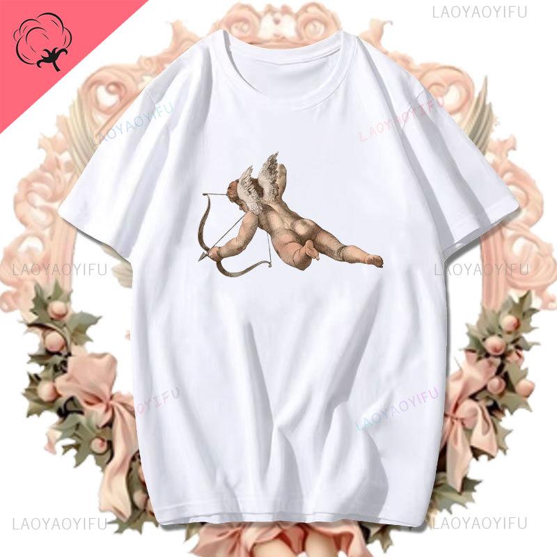 Fashion Fiorucci Baby Angel Graphic Tshirt Summer Classic Aesthetic T Shirt Unisex Unisex Kawaii Clothes Creative Couple Short Sleev Unisex