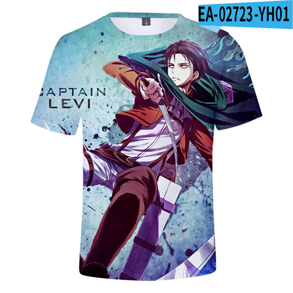 Pánské 3D barevně potištěné tričko s krátkým rukávem se streetovou módou Around The Giant In Summer Anime Attack T-Shirts