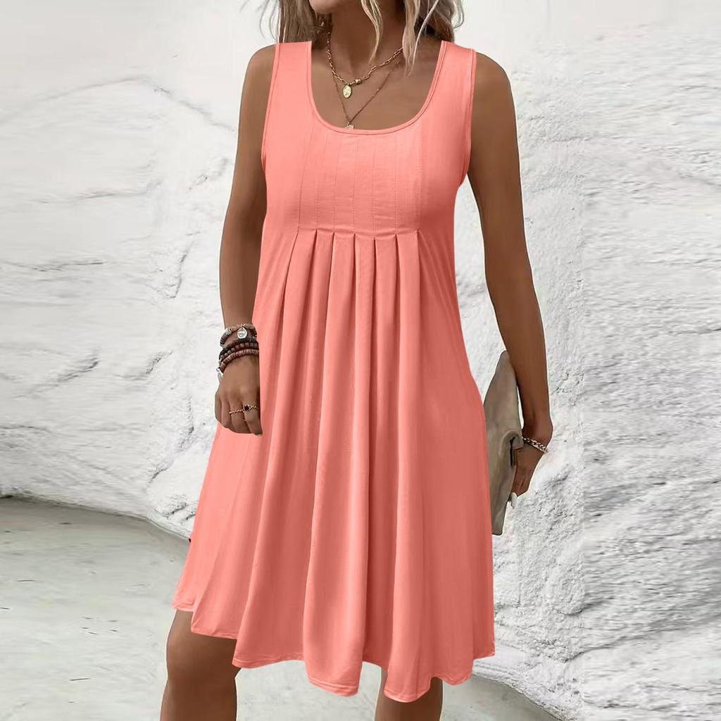 Damenmode Farbiges ärmelloses Kleid