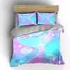 Set Copripiumino Coda di Sirena Gradiente Pastello Cuore a Bolle Kawaii per Ragazze Include 1 Copripiumino e 2 Federe Regalo