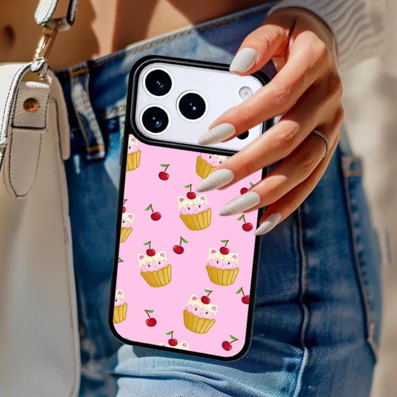 Cupcake Cartoon Pattern Phone Case For iPhone 17 Air 14 15 13 12 Max Cover For Apple 14 15 16 16e 11 Pro Max Plus Coque