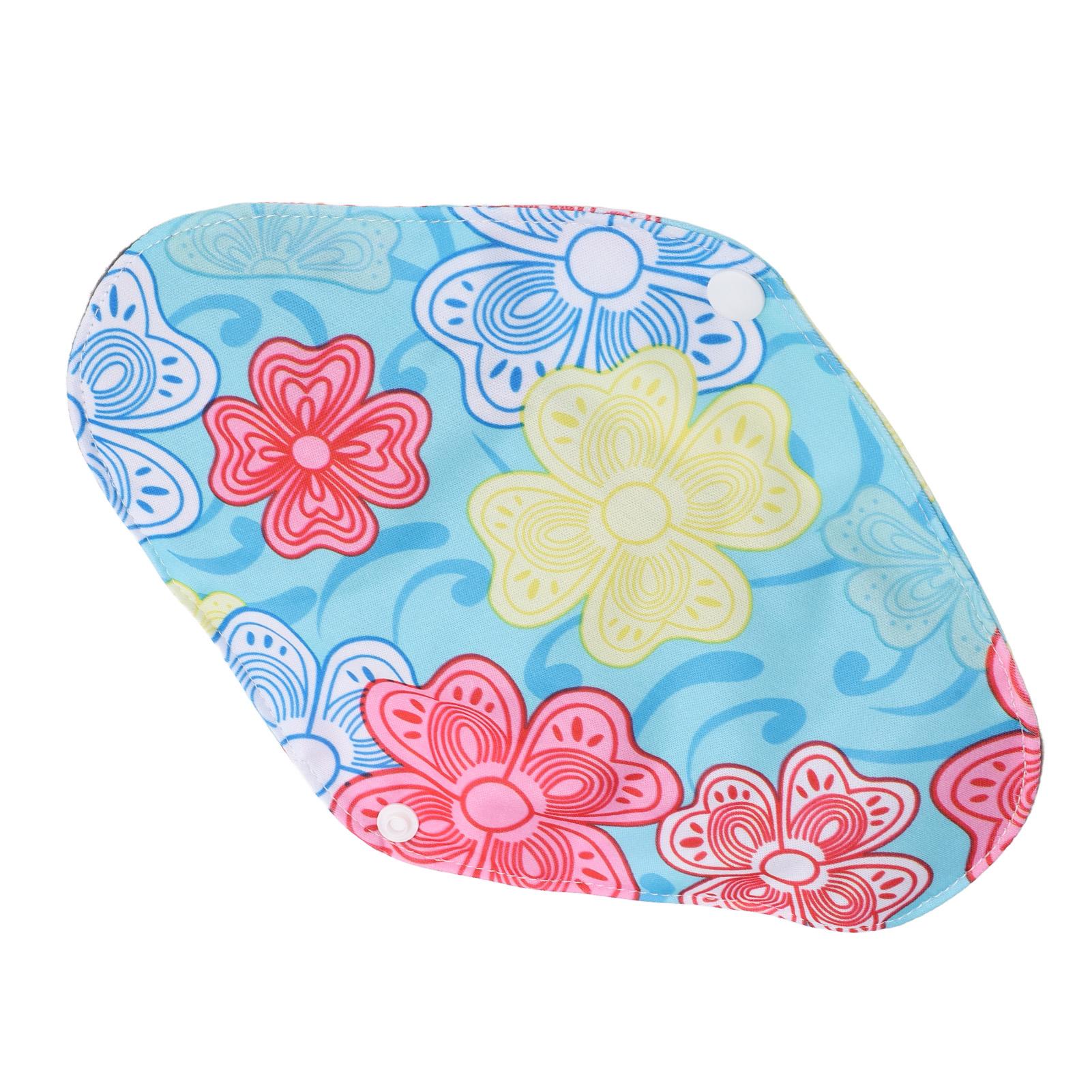 5 шт. многоразовых гигиенических прокладок из бамбукового угля, водонепроницаемые, удобные, с принтом, гигиеничные, моющиеся, из бамбукового угля