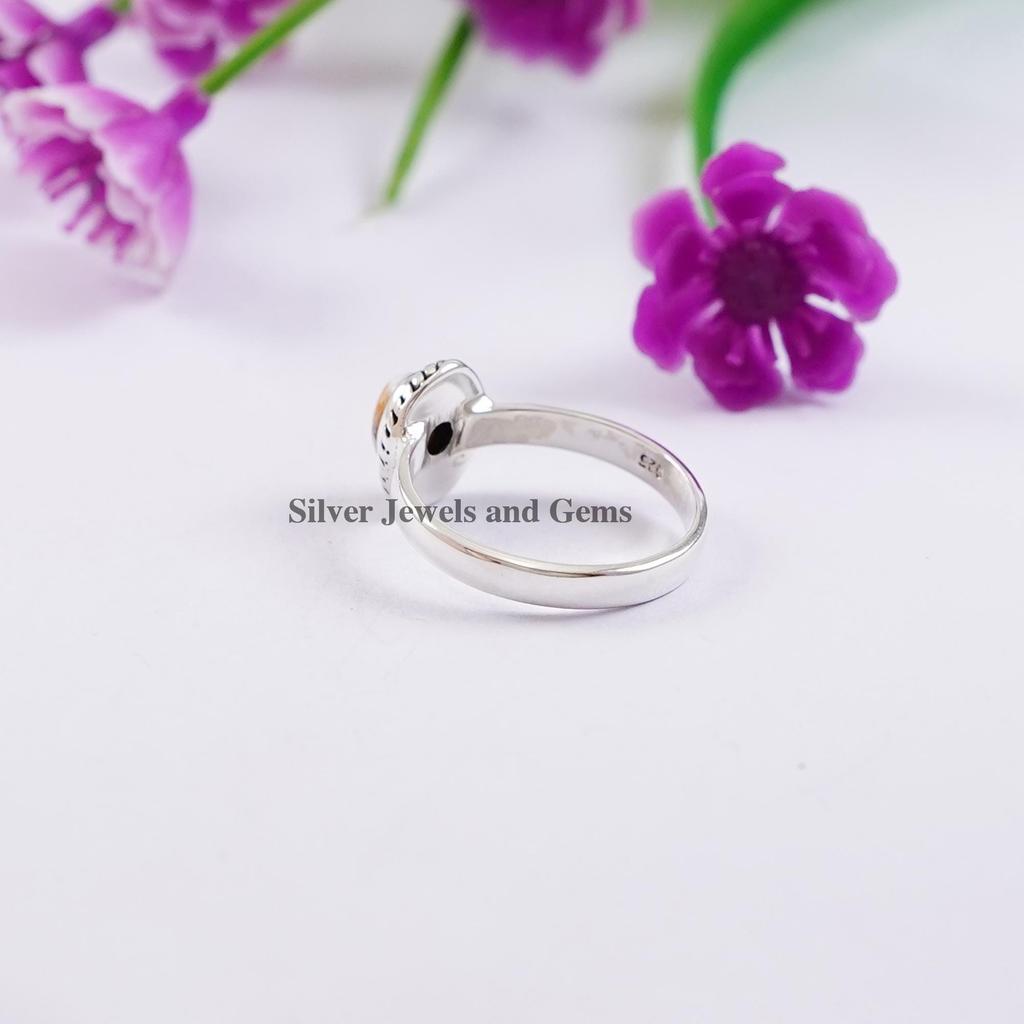 Oyster Copper Turquoise Ring, 925 Sterling Silver Ring, Dainty Ring, Handmade Ring, Anniversary Ring, Gemstone Ring, Designer Ring