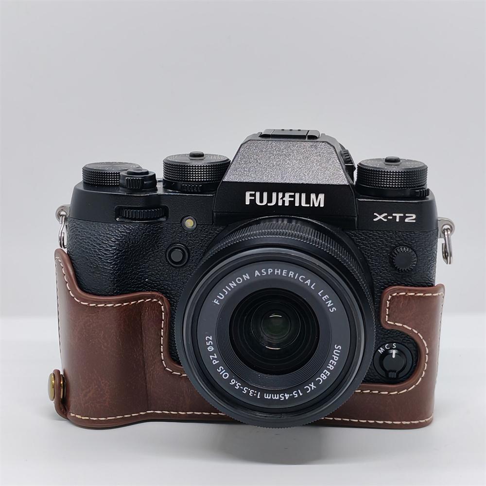 PU Leder Kamera Halbtasche für Fujifilm XT2 XT3 Fuji X-T2 X-T3 Schützende Basis Boden Akkuöffnung Abdeckung