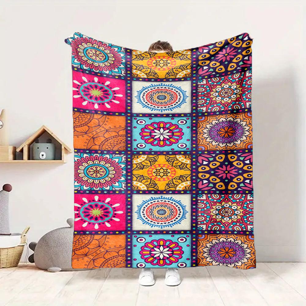 Colorful Patterns Flannel Blanket Throw Blanket Soft Warm Sofa Bed Camping Car home Decor Unique Christmas Gift C930567
