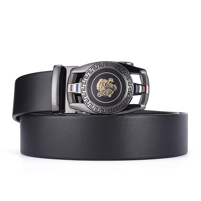 High-End First-Layer Cowhide Belt Men'S Belt Automatic Buckle Pure Cowhide Simple Casual Business Men'S Belt