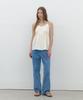 CLUNY Summer Strap Shirring Peplum Blouse - Cream Butter