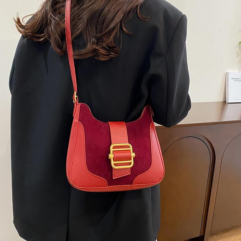 Bag Women's Autumn and Winter New Trendy Fashion Retro Niche Underarm Hand Shoulder Oblique Span Bag Tote Bag