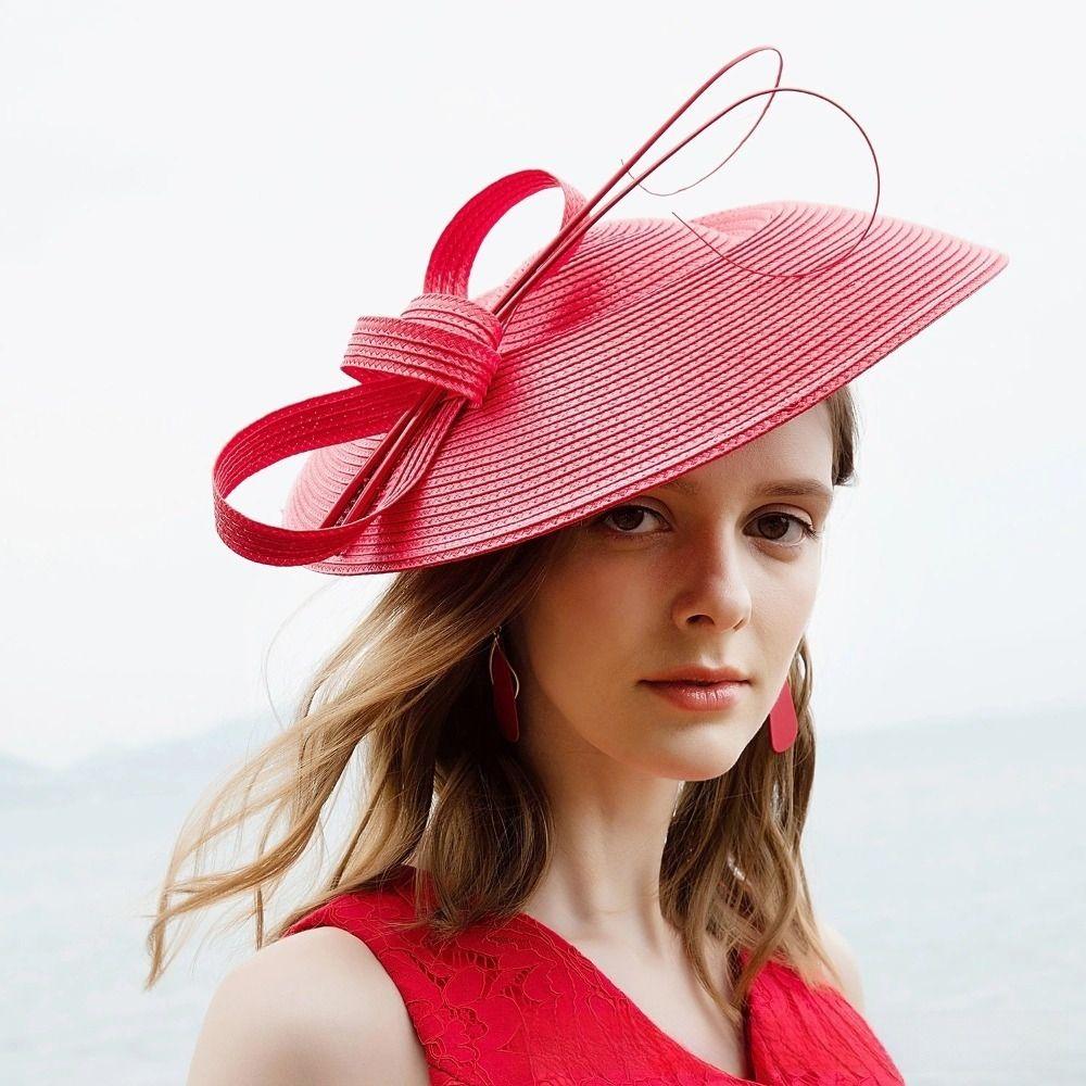 Headband Style Wide Brim Fascinator Elegant Sunscreen Hat Fashion Mesh Fascinator Women’s
