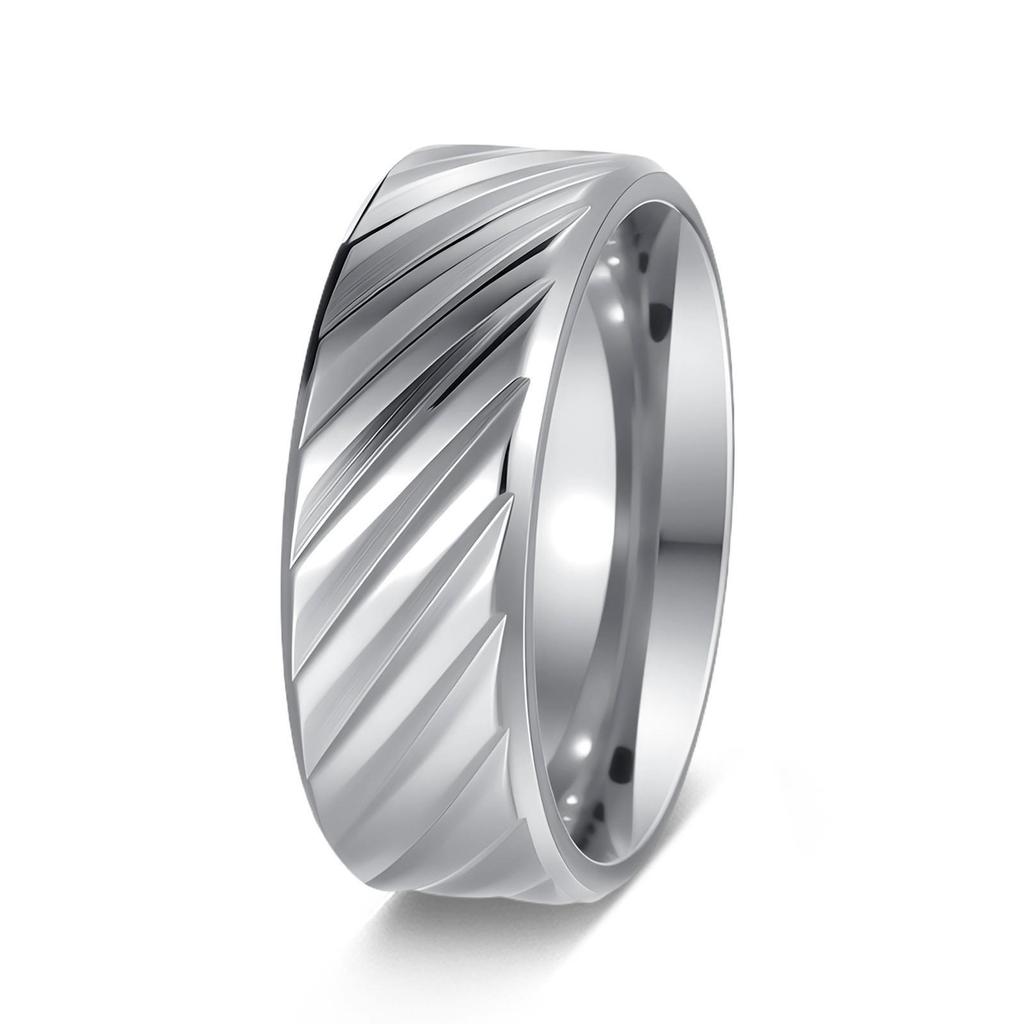 European & American Fashion Twill Design Titanium Steel Couples Ring - Personalized Jewelry for Men and Women.