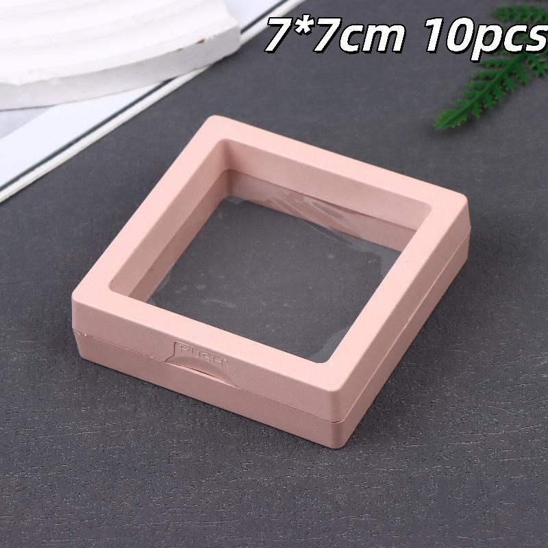 10Pcs Transparent Floating Display Box Plastic Film Jewelry Packaging Box Jewelry Necklace Ring And Collectible Storage Box