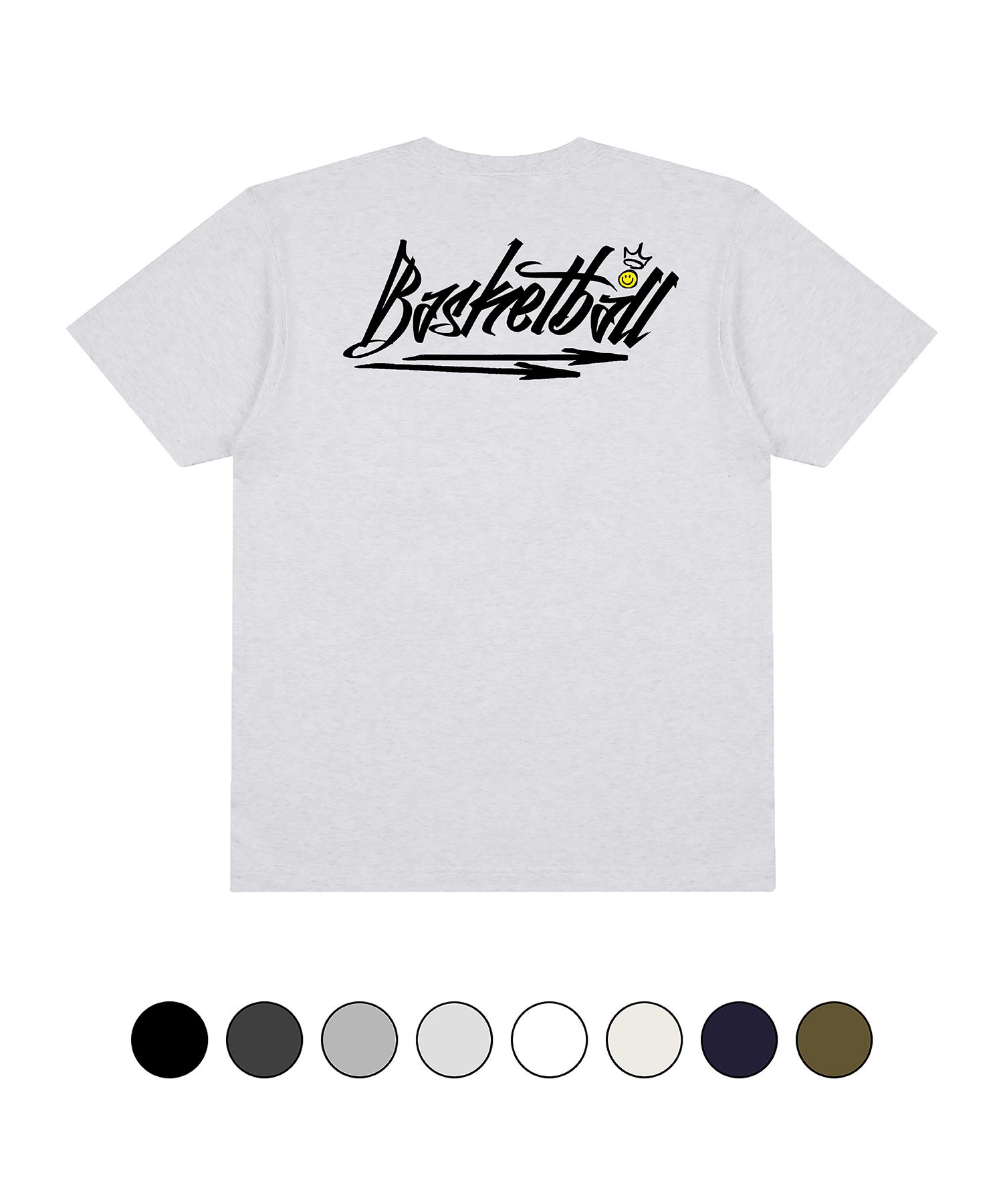Cream Soda Lab Basketball Short Sleeve T-Shirt Oversized Light Gray Black L