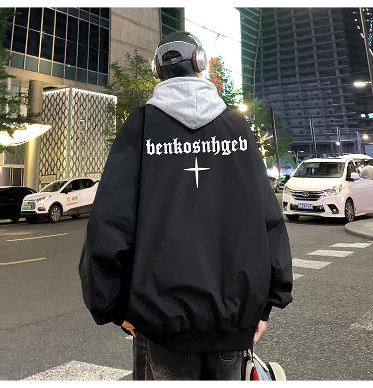 Men's Vintage West Coast Retro Baseball Flight Jacket – Oversized Spring/Autumn Style