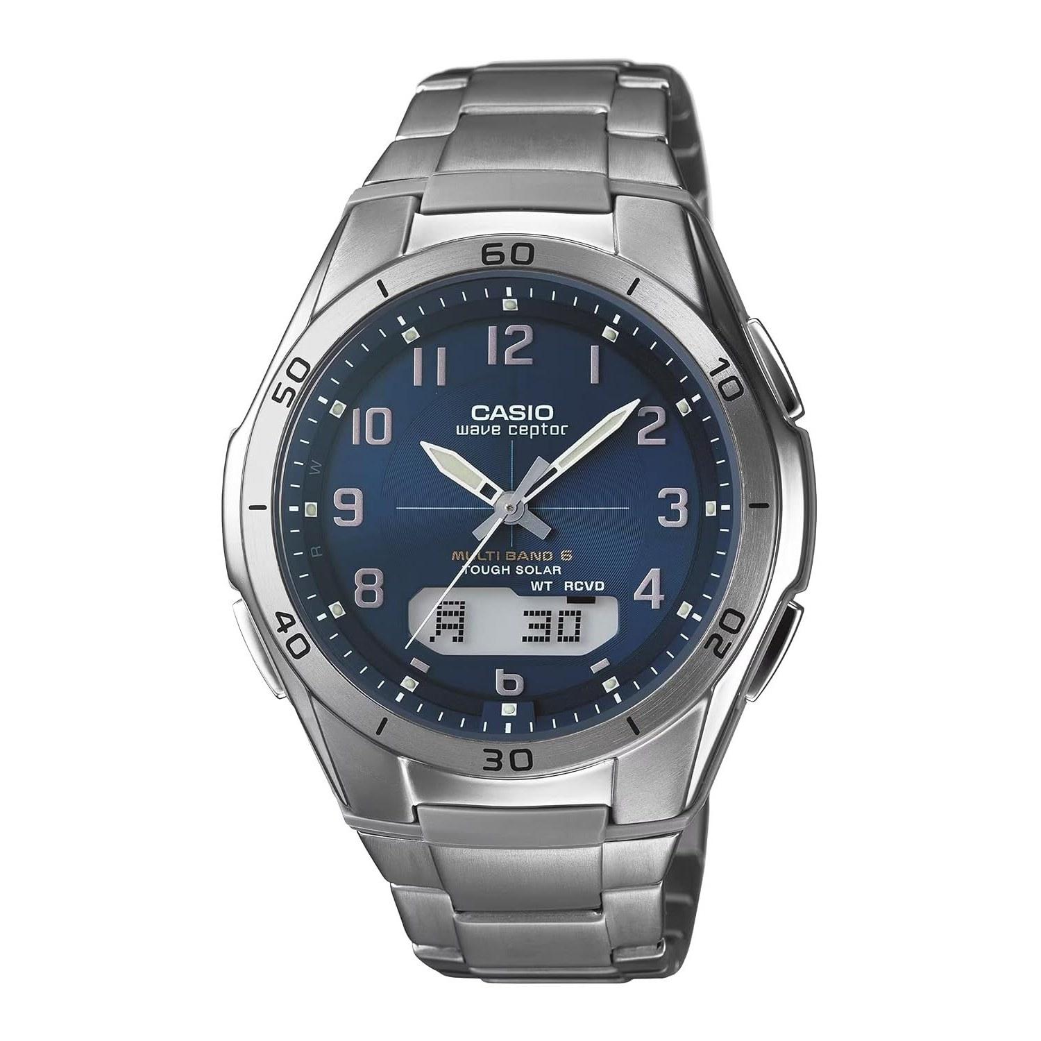 Casio wristwatch Wave Scepter radio solar titanium WVA-M640TD-2AJF mens blue.