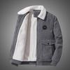 Corduroy lamb wool jacket men's winter loose fleece thickened casual lapel jacket men's clothes
