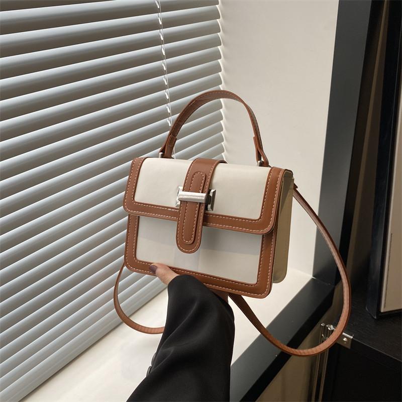 Chic Retro Women's Tote Bag In Classic Black White Brown And Khaki For Everyday Fashion