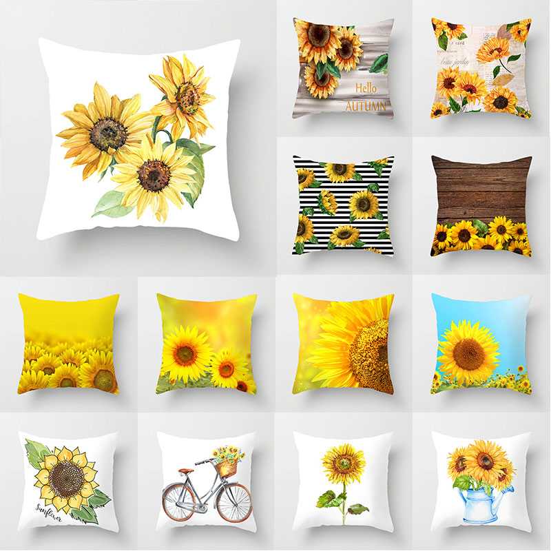 sunflower throw pillows