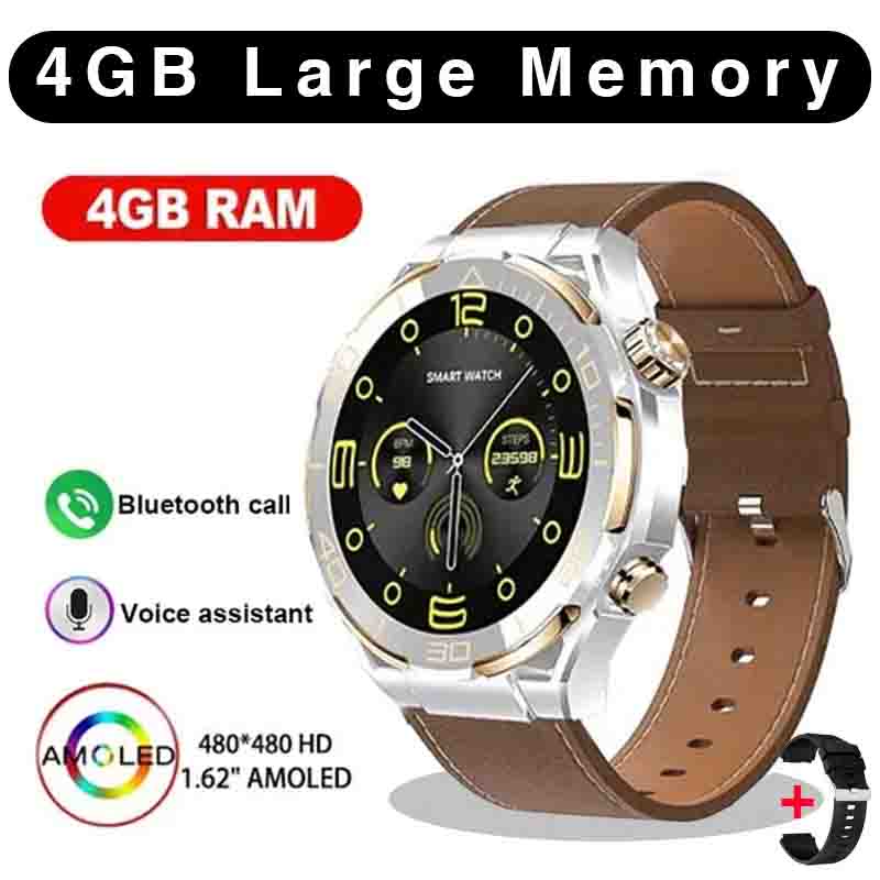 

2025 Новые умные часы для мужчин, 4 ГБ памяти, спортивный фитнес-трекер, 480*480 AMOLED HD экран, NFC Bluetooth, умные часы для Android IOS