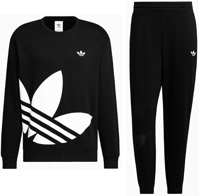 Adidas Originals Lifestyle Chillax Logo Mikina a Kalhoty Velikost JL8383 x JL8388, Pánské, Střední, Černá,