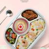 Caja de Almuerzo Aislada de Acero Inoxidable 304 Fiambrera Picnic Almacenamiento Cuatro Compartimentos Caja de Almuerzo Sellada con Recipiente para Sopa LS