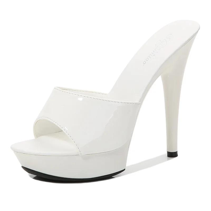 Fashion 2025 Summer Shoes Women PVC Crystal Flip Flops Gladiator Pumps Sexy Clear High Heels Classic Dress zapatos mujer Slipper