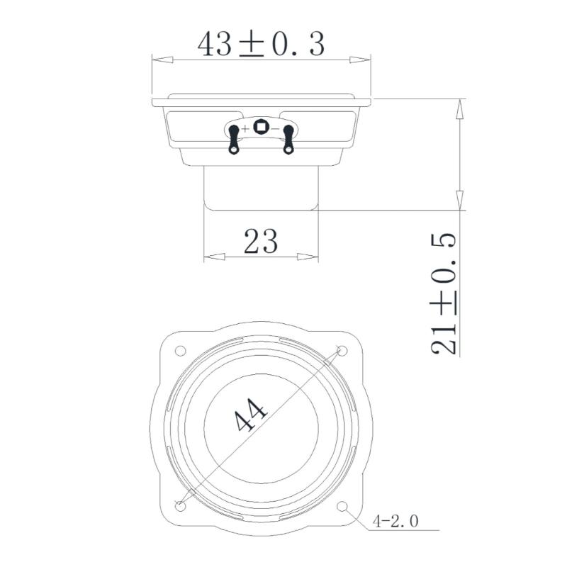 43mm 1.7Inch Full Ranges Speaker 4Ohm 3W Double Magnets Composite Membrane Waterproof Audios Driver For Portable Devices