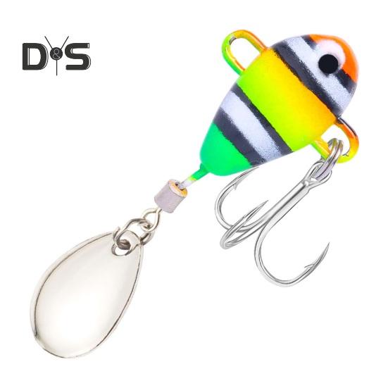 6Pcs 10G/5CM VIB Fishing Lure with Treble Hook Spinning Sequin Long Casting Metal Hard Artificial Spinner Bait Saltwater Freshwater Bass Walleye