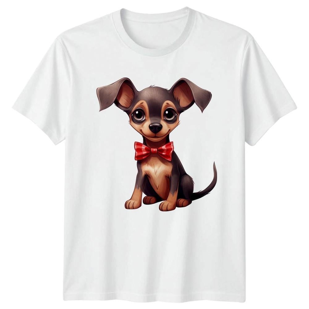 Cartoon Puppy Dog Bow Tie Animals Dogs Unisexs TShirt Unisexs Tee Graphic Unisex S