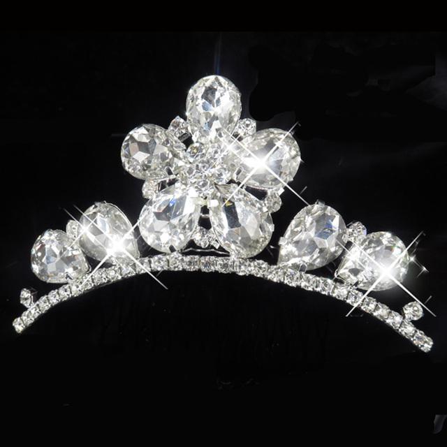 Princess Crown For Girls Party Bridal Crown Tiara Diadem Crystal Floral Wedding Bridal Hair Accessories Head Jewelry Gifts