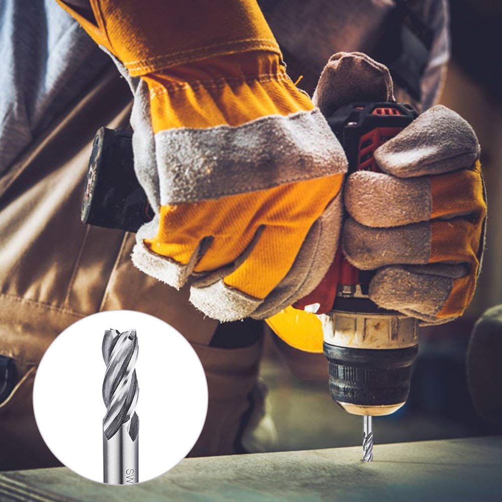 Phyxiul Square End Mill Set, High Precision, General Purpose Precision Machining, 6 Pieces, 0.08