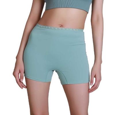 Women Menstrual Underpants Double-Layer Protection Mid Waist Lace Trim Slim Fit High Elasticity Safety Pants Leak-Proof Period Panties Daily Wear