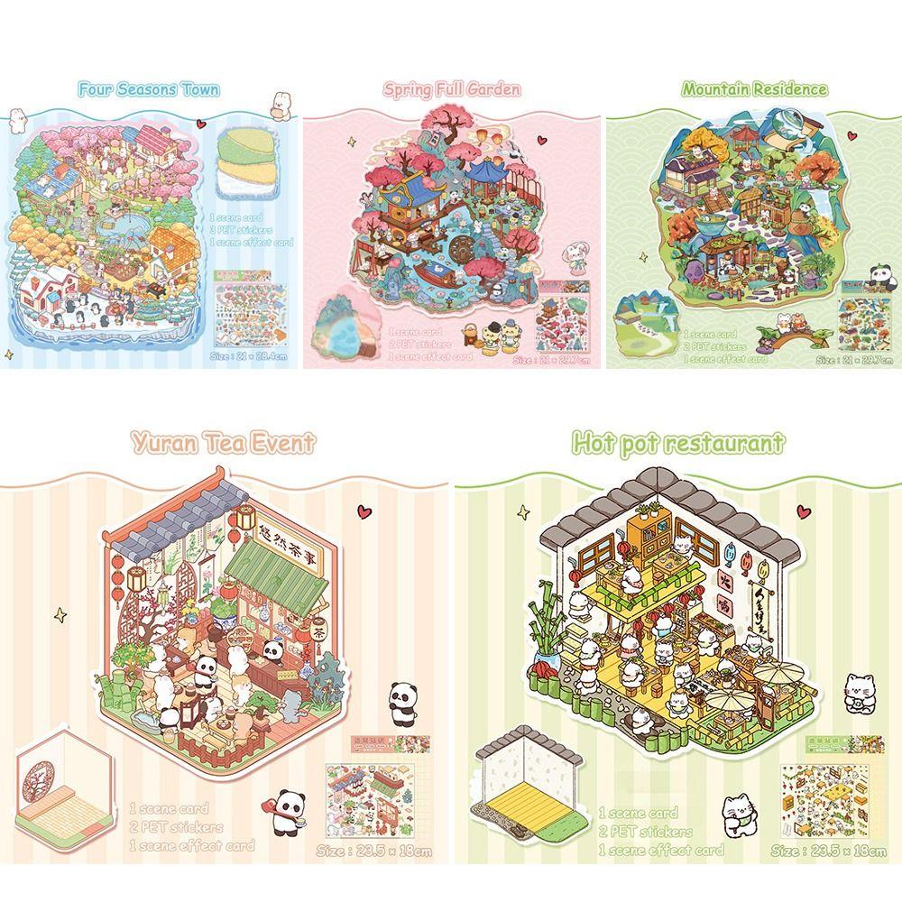 3D Miniature Scene 3D Stickers DIY Visual Stacking Sticker Gifts Hand Account Stickers
