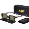 HBK Occhiali da Sole Quadrati Eleganti da Uomo Montatura alla Moda Aste con Punte Vintage Occhiali da Viaggio Business Party Regalo UV400