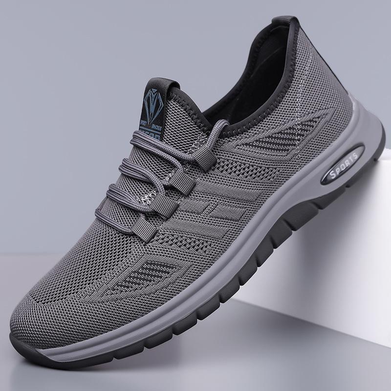 Lace Designer Breathable Mesh Shoes For Men Spring Summer New Casual Sneakers Male Fashion Solid Color Sports Shoes Man