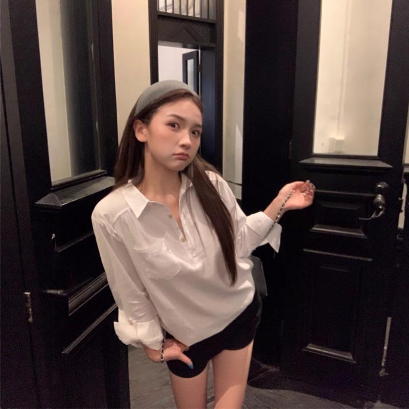 White Shirt French Style Long-sleeved Shirt Women s Autumn Niche Casual Loose Versatile Top S