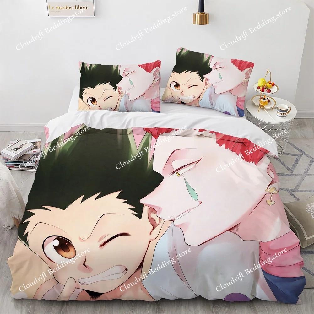 3D Print Fashion Anime Hunter X Hunter Bedding Set Boys Girls Twin Queen Full Size Duvet Cover Pillowcase Bed Adult Bedroom