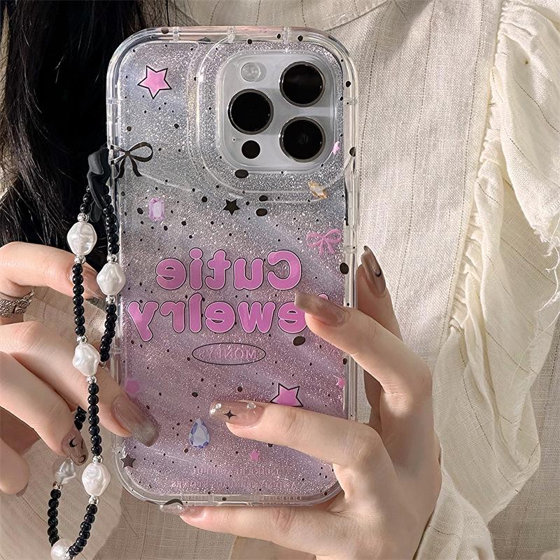 Zhitai Pink Protective iPhone Case - Compatible with iPhone 11, 12, 14, 15 Soft Shell with Bracelet