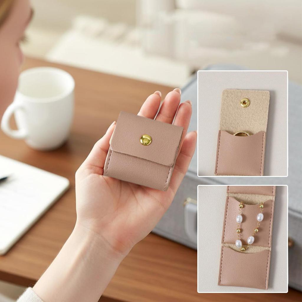 Travel Jewelry Case Roll Jewelry Storage Pouch With Buckle Earring Roll Storage Bag For Bracelet Earrings Necklace Rings Home