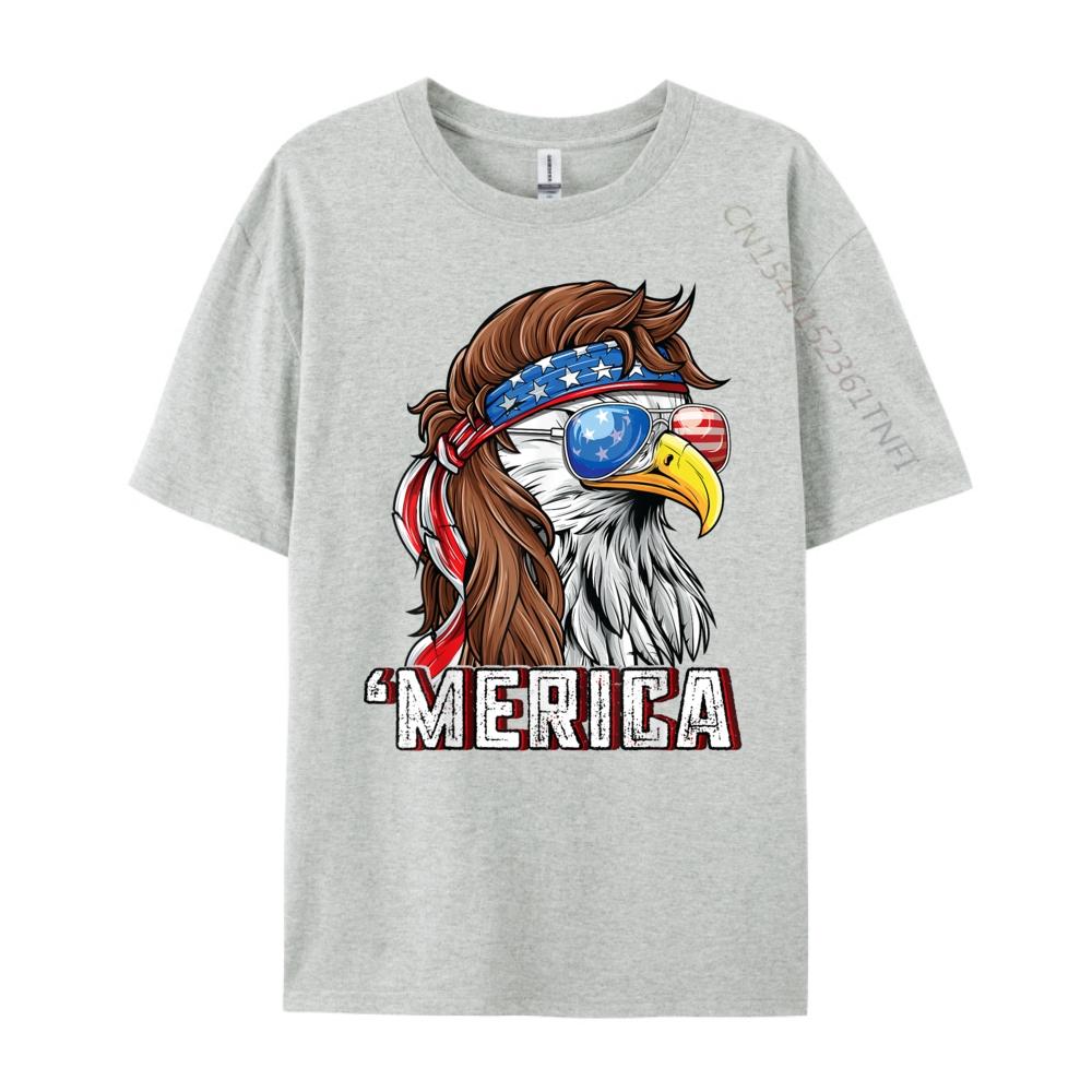 Merica USA American Flag Patriotic 4th of July Bald Eagle Funny Shirts Camiseta Easter Day