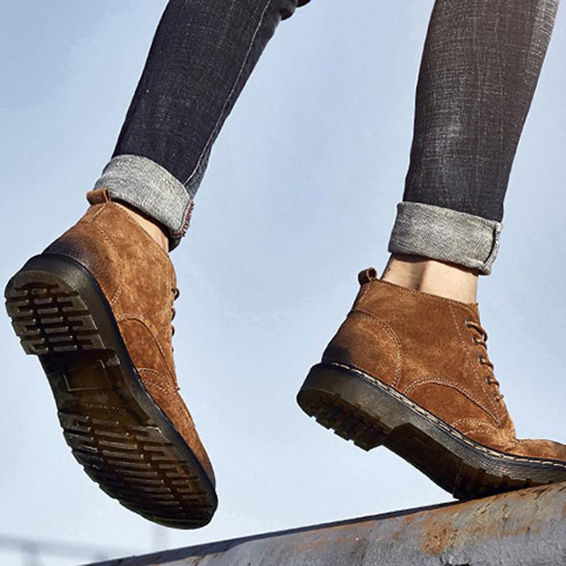 

Мужская обувь до щиколотки, весна/осень, мужская обувь из натуральной кожи, повседневные новые короткие ботинки на шнуровке 40 коричневый