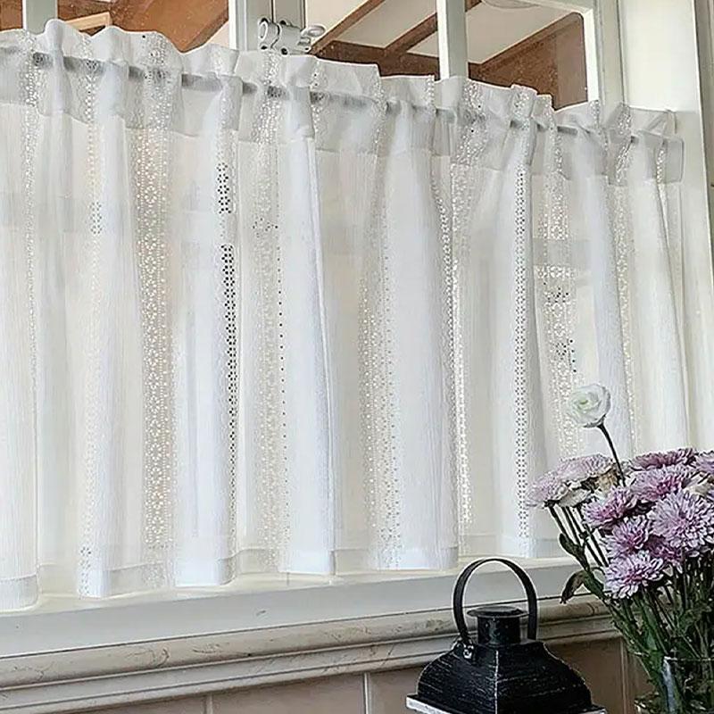 1PC Lace Hollow Short Curtains, Partition Curtains, Gauze Curtains, Cabinet Curtains, Modern Luxury and Exquisite Curtains