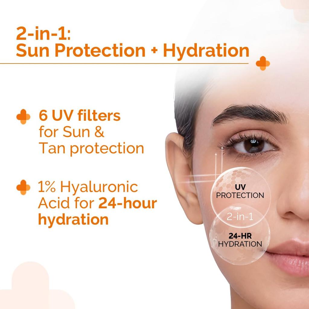The Derma Co 1% Hyaluronic Sunscreen Aqua Gel, 80gm Each (Pack of 2)