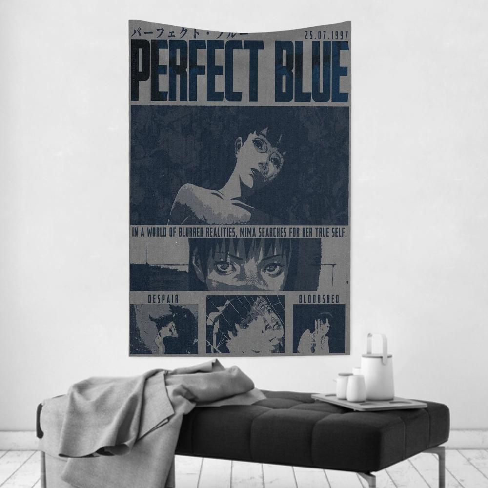 Perfect Blue Movie Poster Wall Tapestry  Satoshi Kon Thriller Edgy Room Decor for Anime Film  Psychological Thriller Fans
