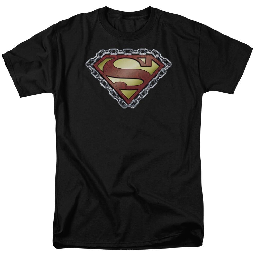 26 Chained Superman Logo T Shirt Licensed Comic Book Movie Tee Black Unisex T-Shirt L