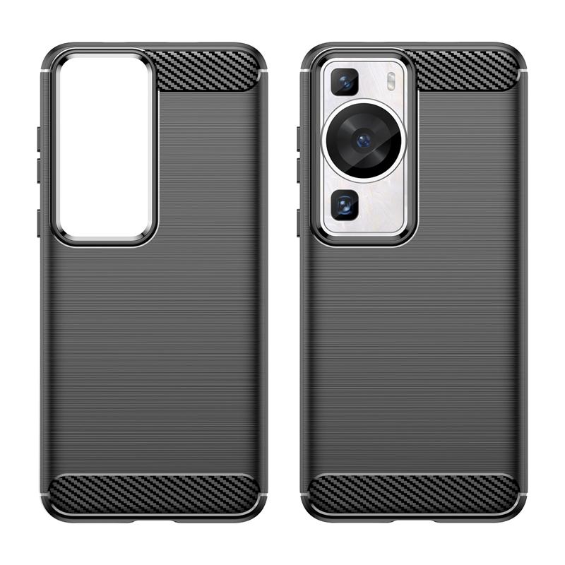 For Huawei P60 Pro Case Cover Huawei P60 Pro Capas New Phone Back Shockproof Bumper Soft TPU Carbon Fiber Cover Huawei P60 Pro