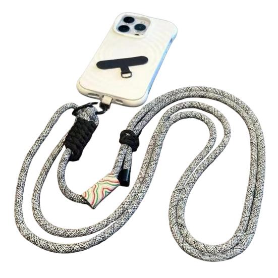 Adjustable Phone Lanyard with Auspicious Clouds Pattern Long Crossbody Strap Anti-loss Phone Tether Fashionable Phone Accessory