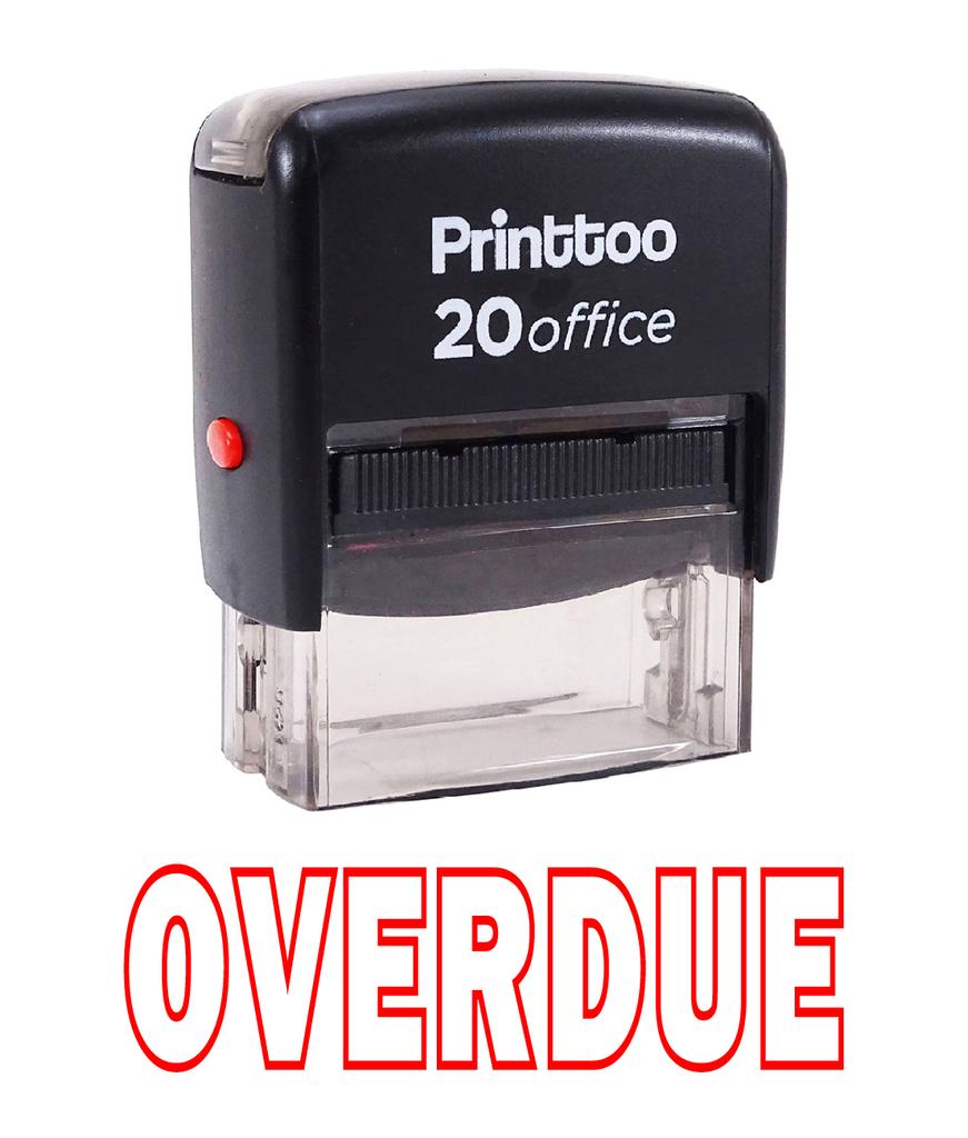 Printtoo Rubber Stamp OVERDUE Self Inking Office Stationary Custom