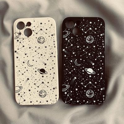 Capa de Celular Ins Wind Universo Céu Estrelado Adequada para Apple 14/15/16 ProMax IPhone 11/12/13 Silicone X