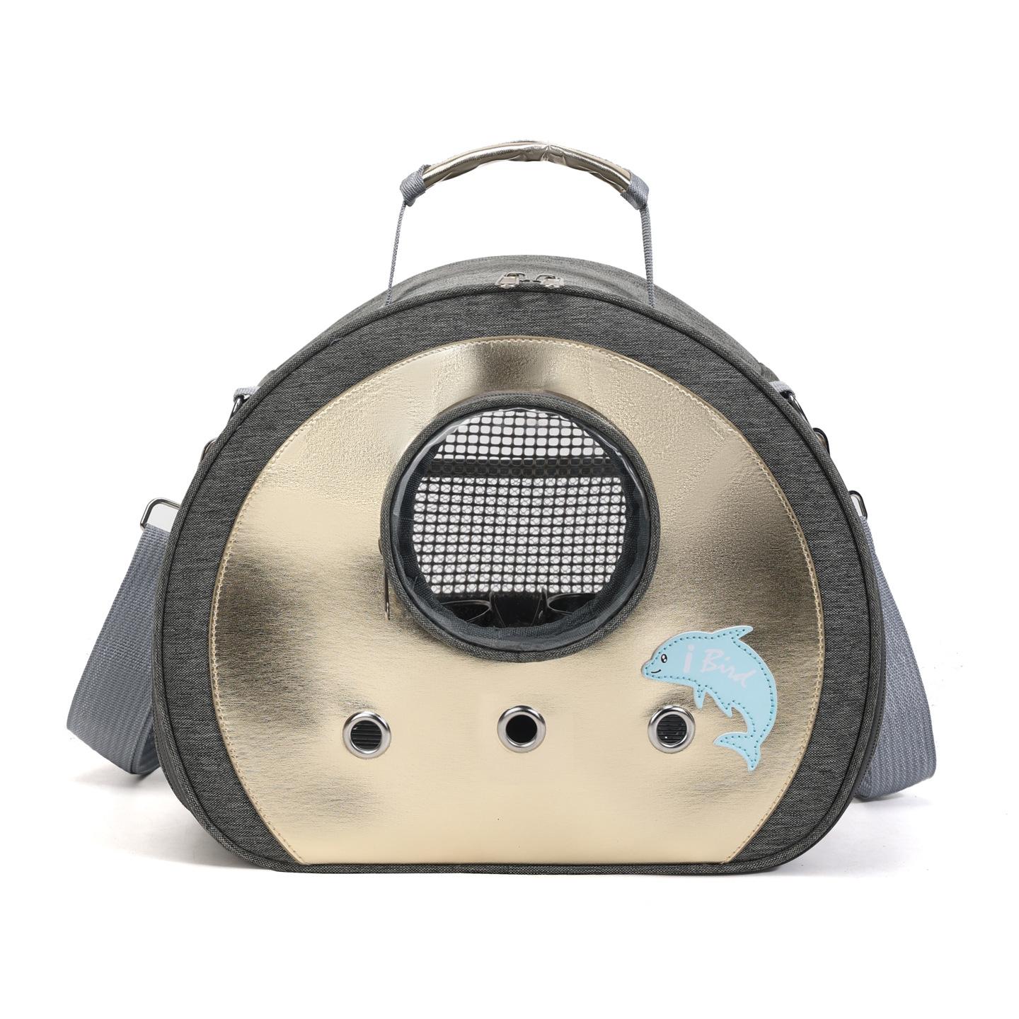 Cat bag, dog bag, small pet bag, portable large-capacity pet bag for outings, breathable and transparent серый